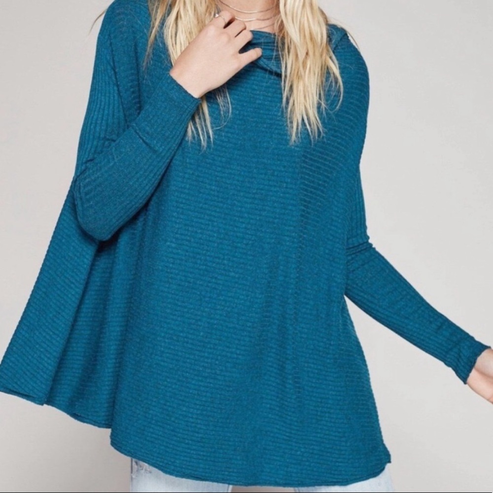 FREE PEOPLE Lover Rib Split Back Pullover Top